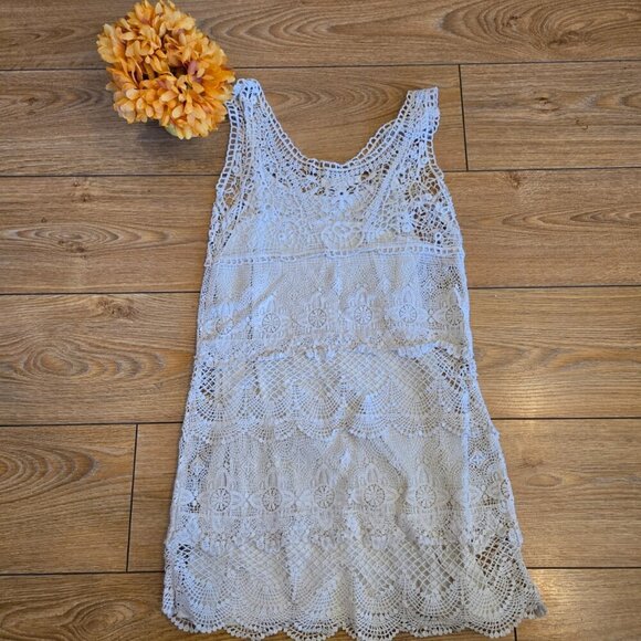 American Eagle Outfitters Crotchet Dress Off-White/Cream Size XS - Picture 4 of 5